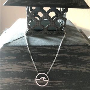 Dainty Silver Wave Necklace